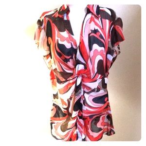 Sheer twist front paisley dress shirt